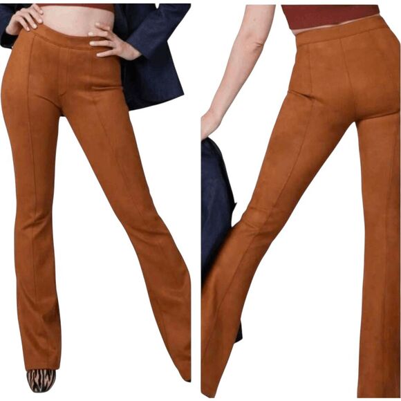 NWOT SPANX Faux Suede Flare Pants Size Large - Picture 1 of 1